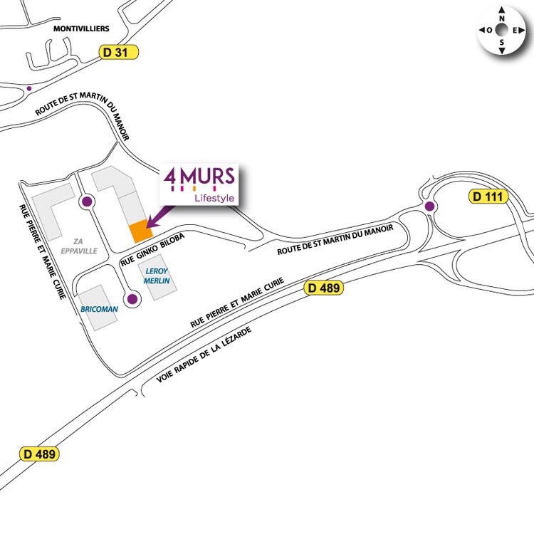 plan d'accès 4MURS Montivilliers