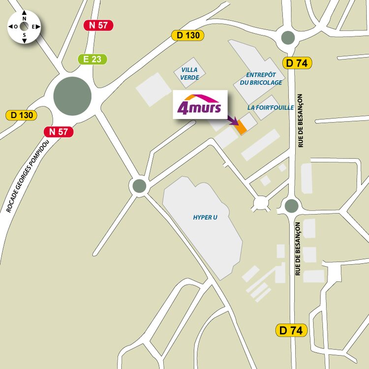 plan d'accès 4MURS Doubs - Pontarlier