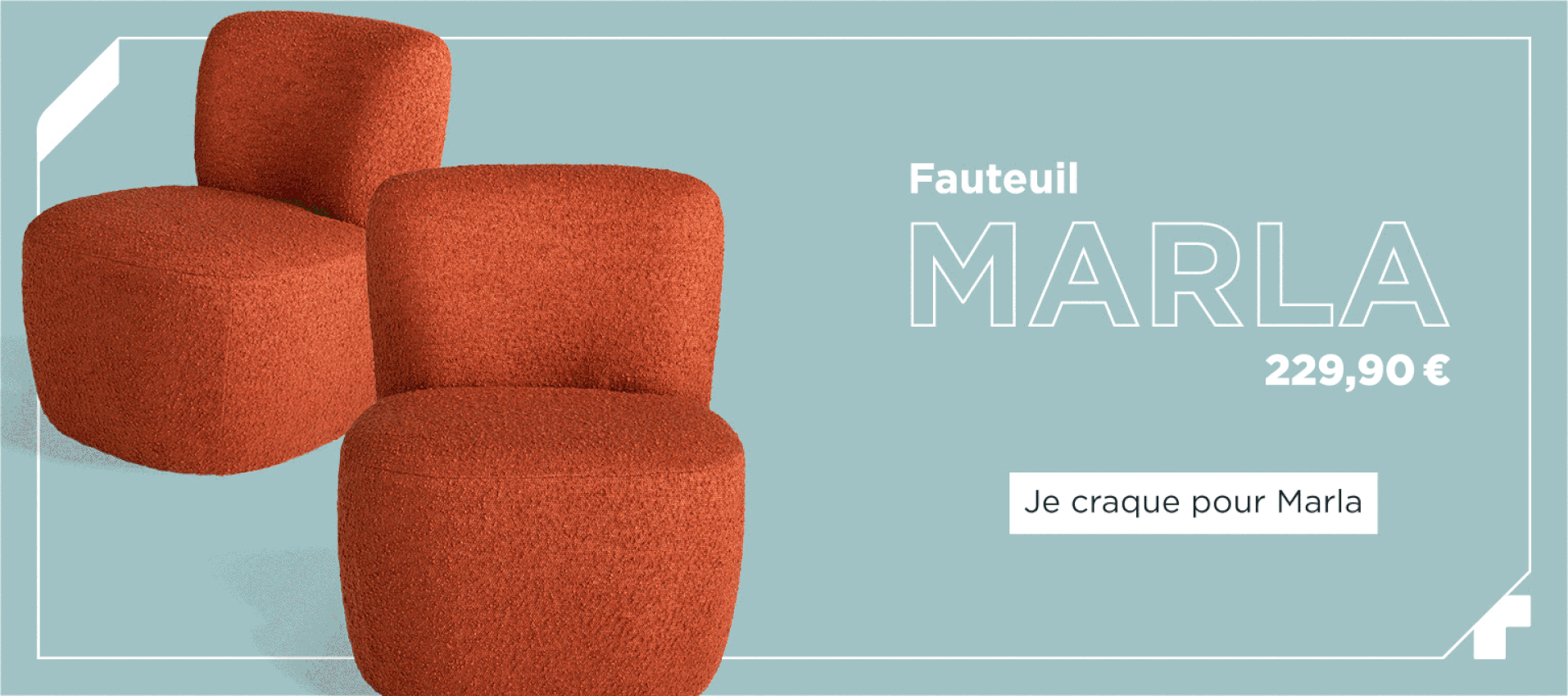 4MURS Fauteuils bouclette vintage MARLA