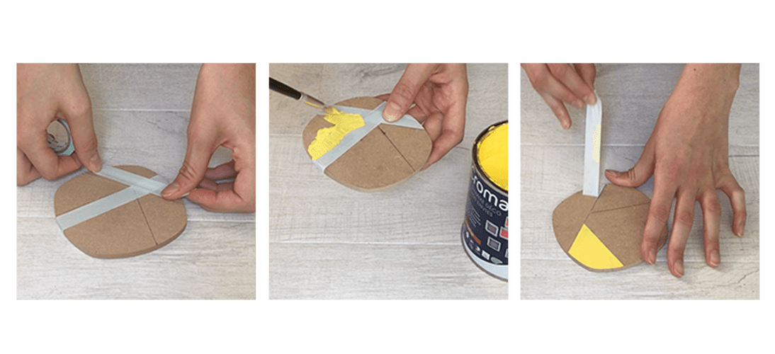 Application de la peinture jaune citron