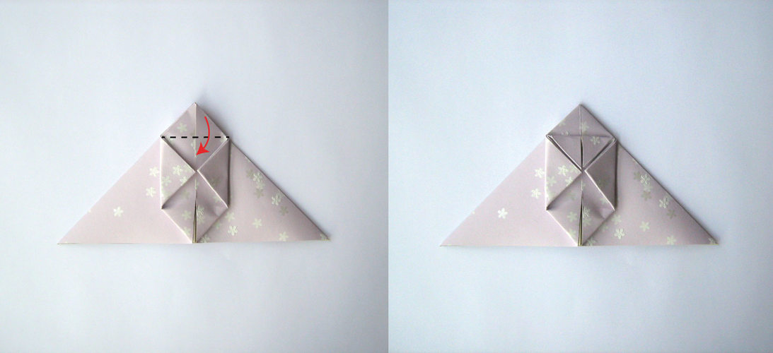 plier les petits triangles de l'origami
