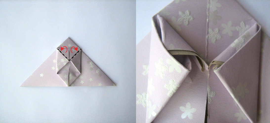 repliez les petits triangles de l'origami