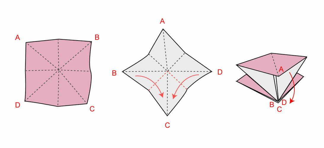 former un losange en origami