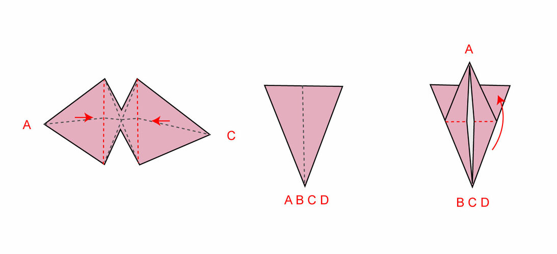 former un petit losange en origami