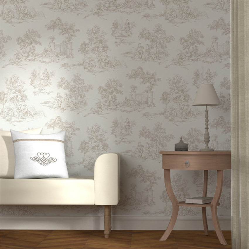 toile de Jouy beige