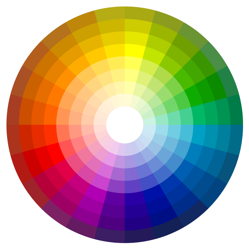 disque chromatique avec désaturation des couleurs
