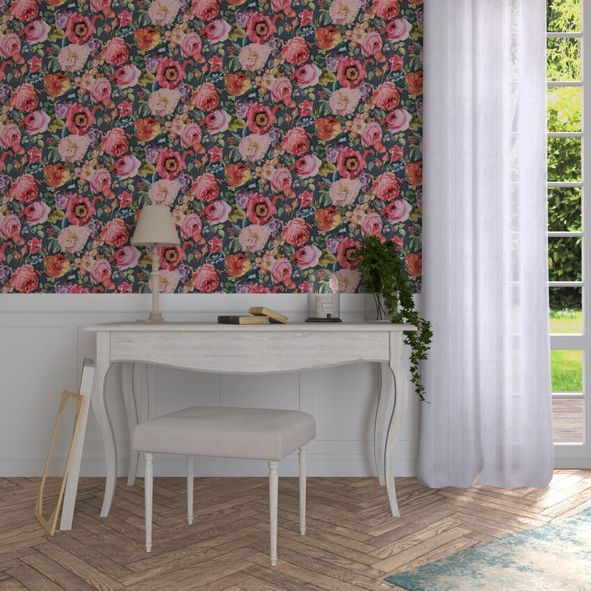 tendance papier peint 2019 : le floral dramatique