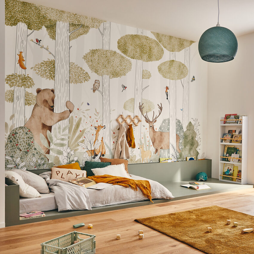 Décor chambre enfant panoramique Calm Forest Life 4MURS