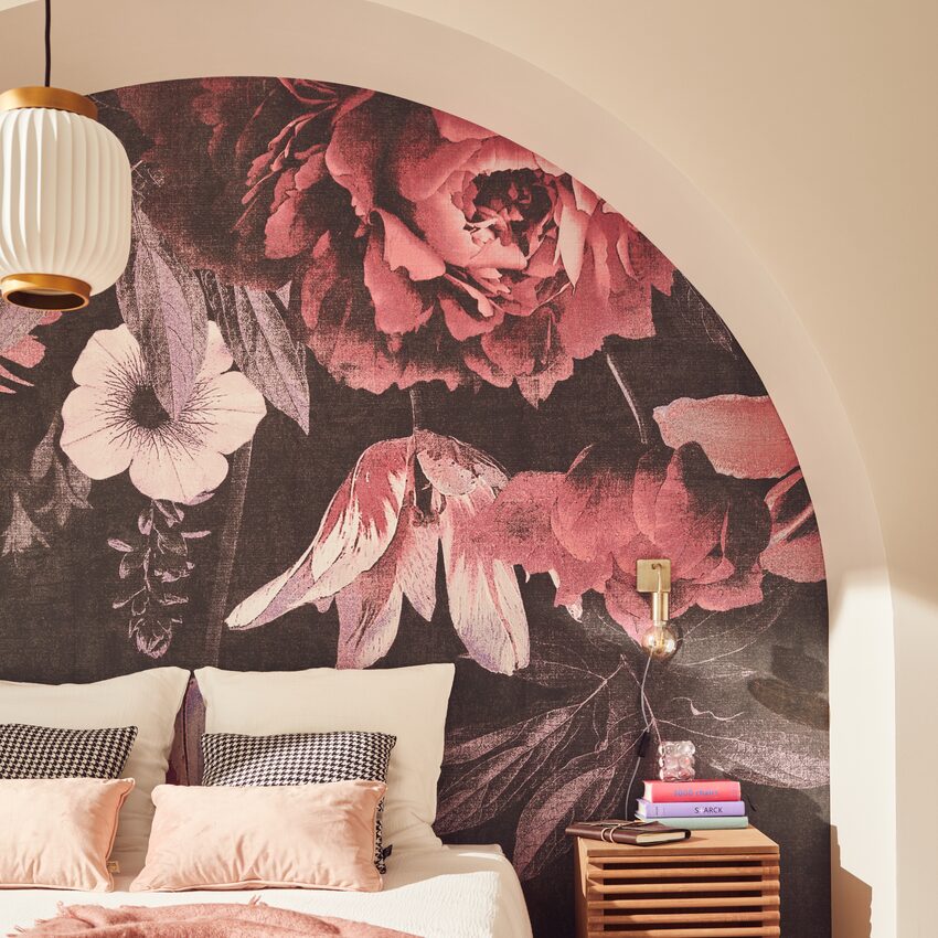 Chambre avec décor panoramique ILLANA, motif fleurs XXL