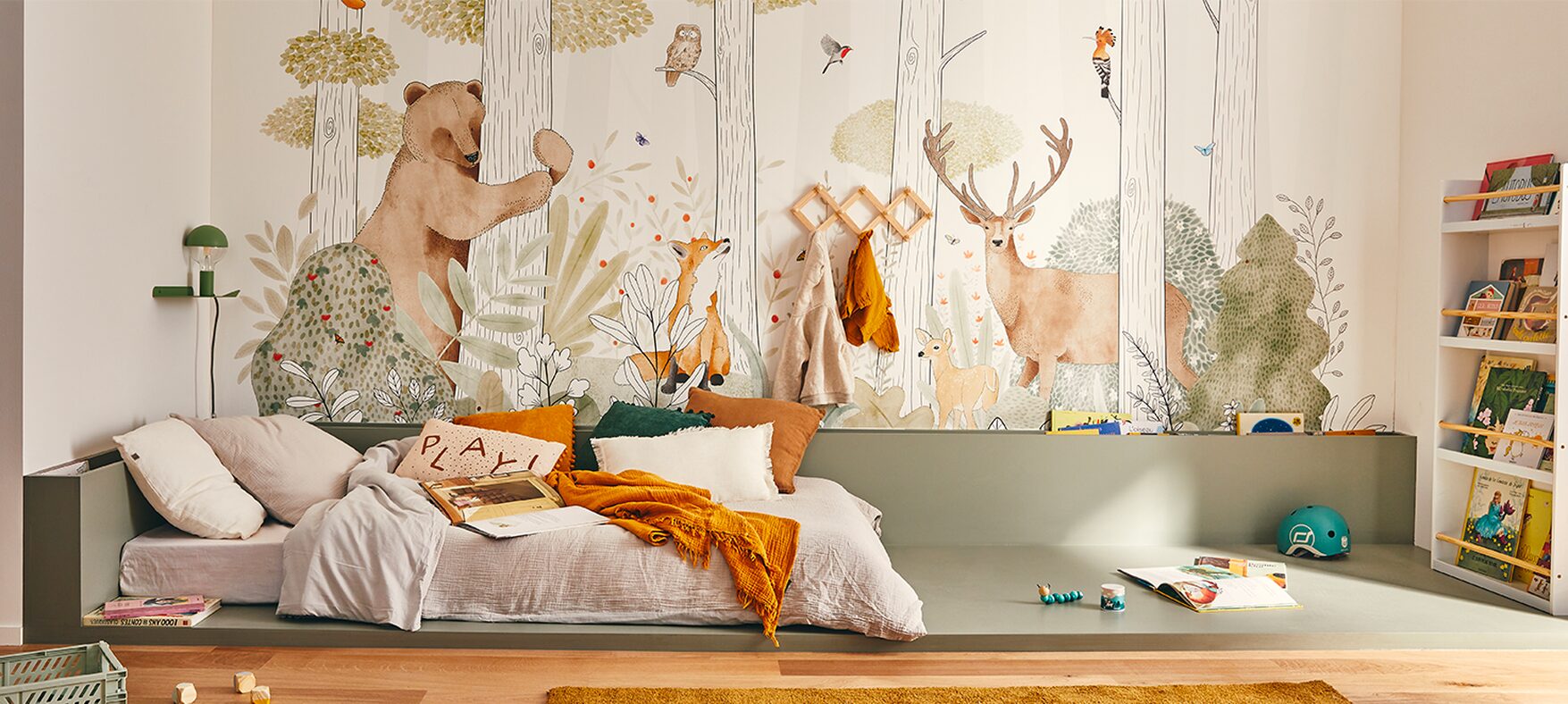 Décor panoramique enfant forêt animaux 4MURS