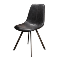 Chaise noire imitation cuir style industriel