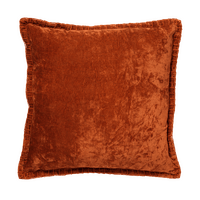 Coussin velours couleur brique