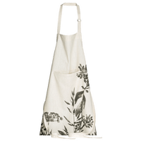 Tablier blanc motifs feuillages