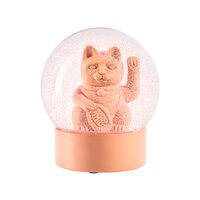 Lucky cat boule à neige rose
