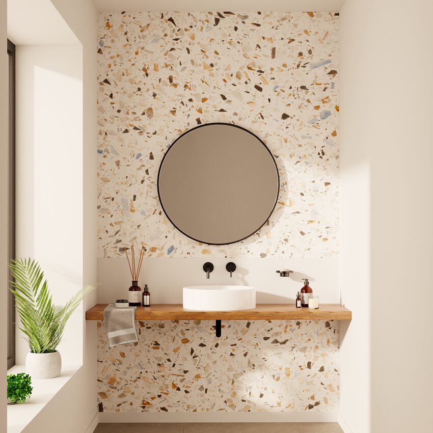 Papier peint panoramique Terrazzo salle de bain