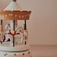Boîte à musique carrousel chevaux vintage