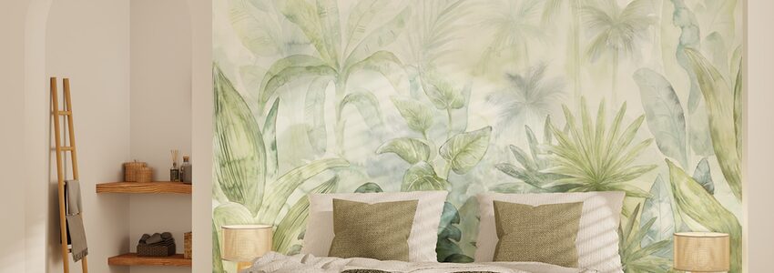 papier peint panoramique jungle chambre adulte