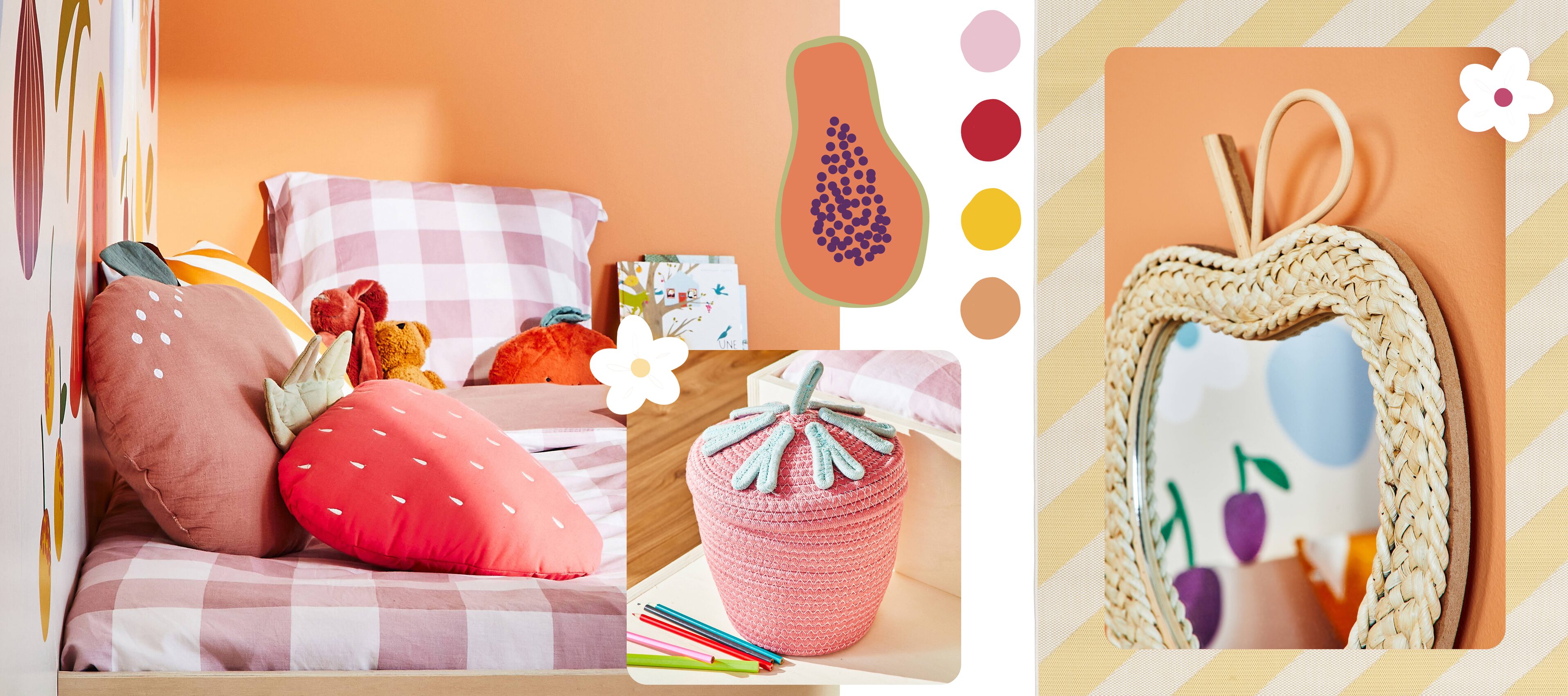 Objets déco en forme de fruits chambre enfant 4murs