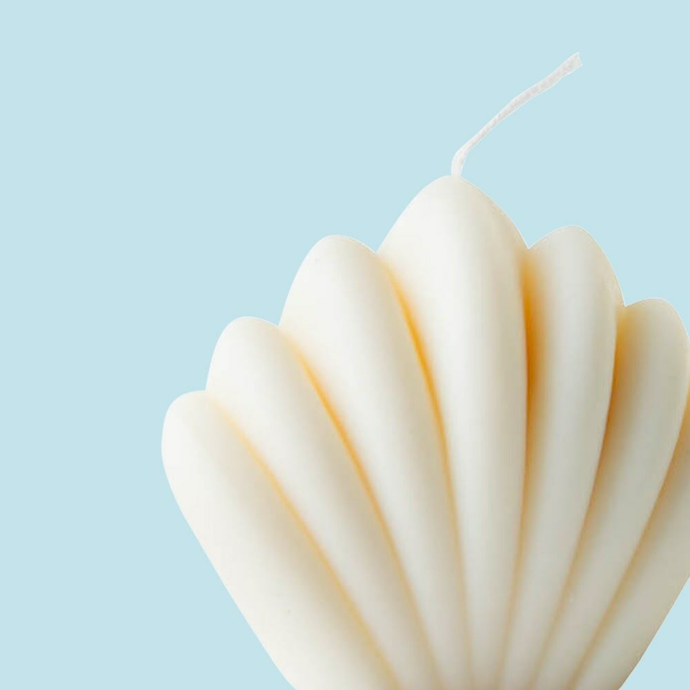 Bougie coquillage blanc cassé
