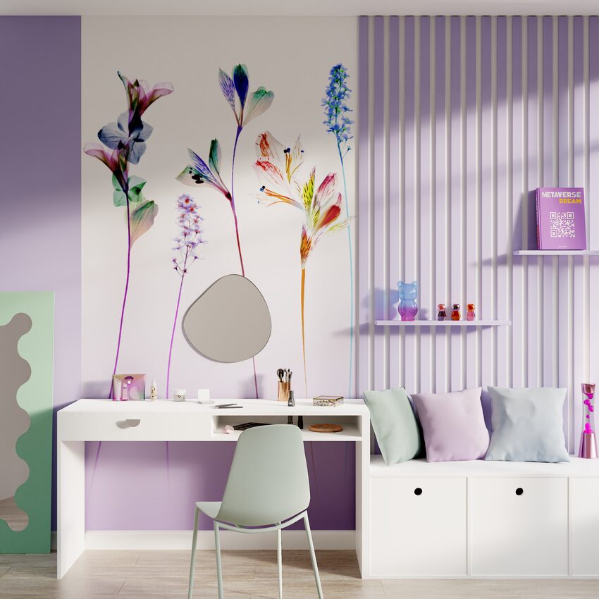 déco coin coiffeuse parme tendance métavers 4murs