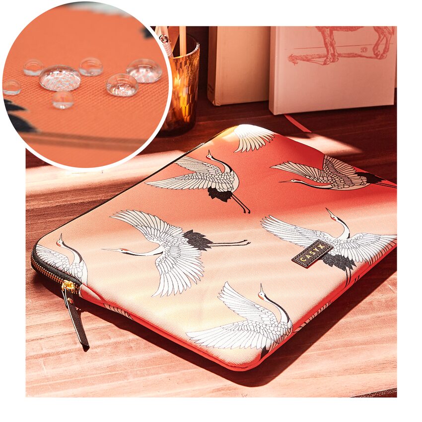 Housse d'ordinateur Casyx motif grues japonaises