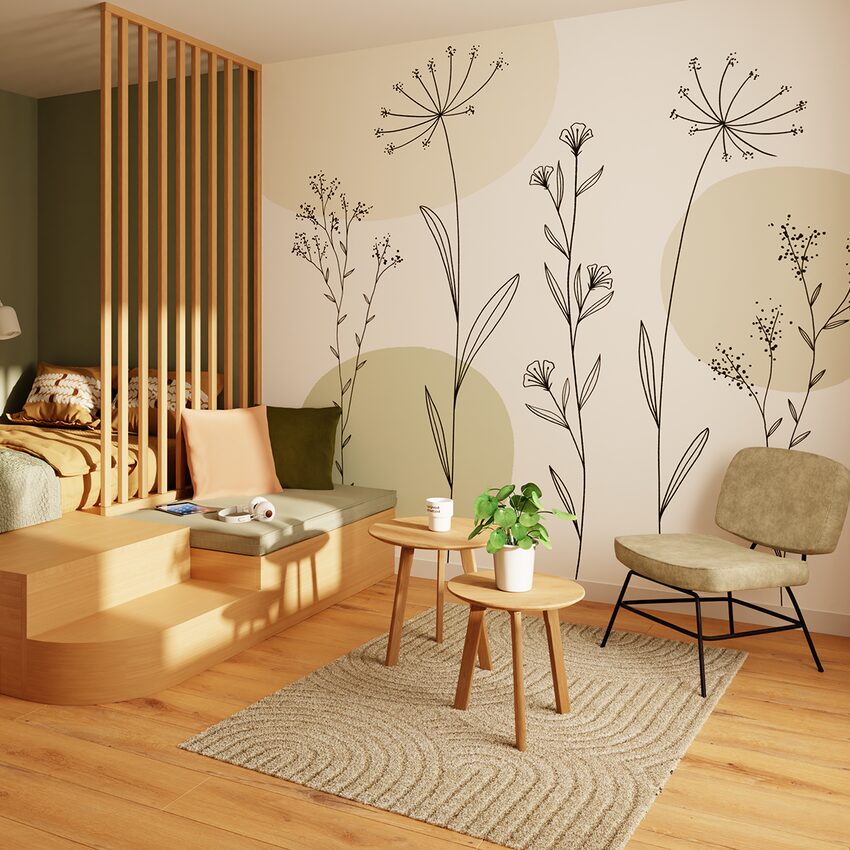 Déco studio salon chaleureux