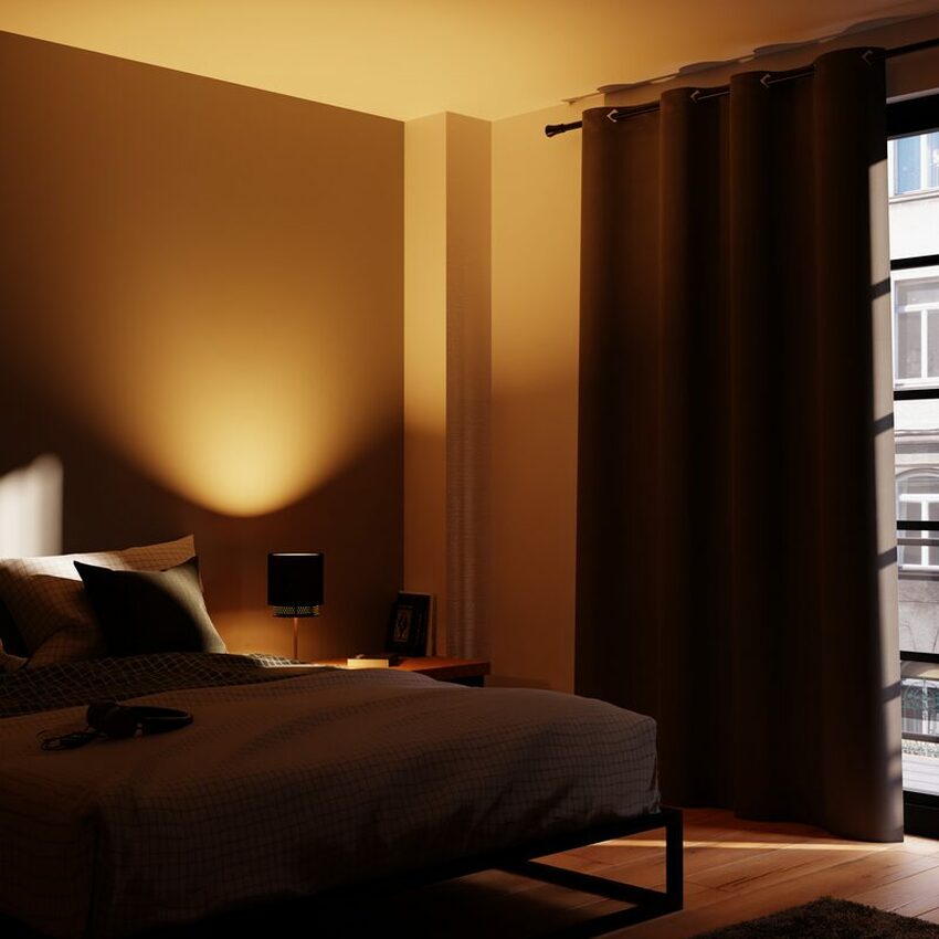 rideau occultant dans une chambre