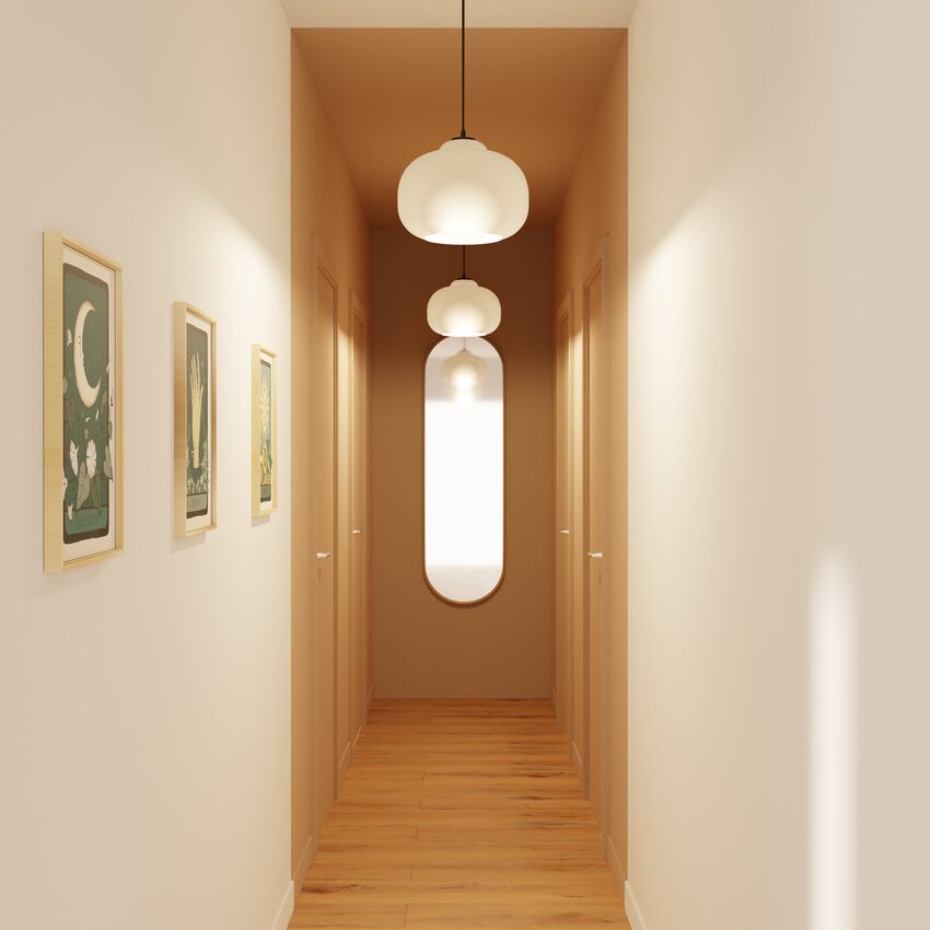 Déco peinture pour un couloir lumineux
