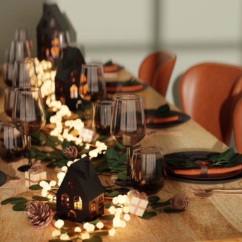 Déco table de Noël style loft atelier industriel