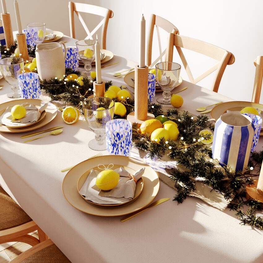 Déco table de fête style méditerranéen