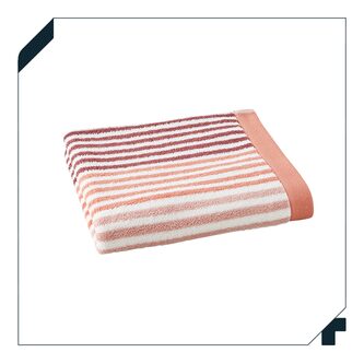 serviette éponge rayé bordeaux