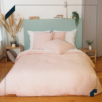 parure de lit coton lin rose 4MURS
