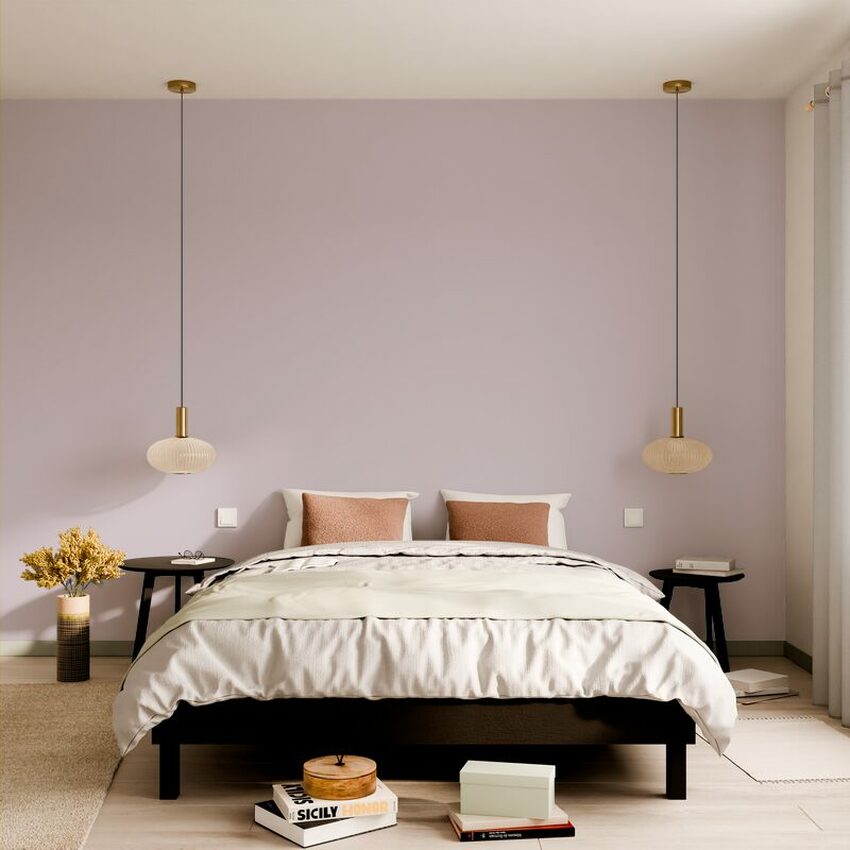 déco chambre papier peint lilas