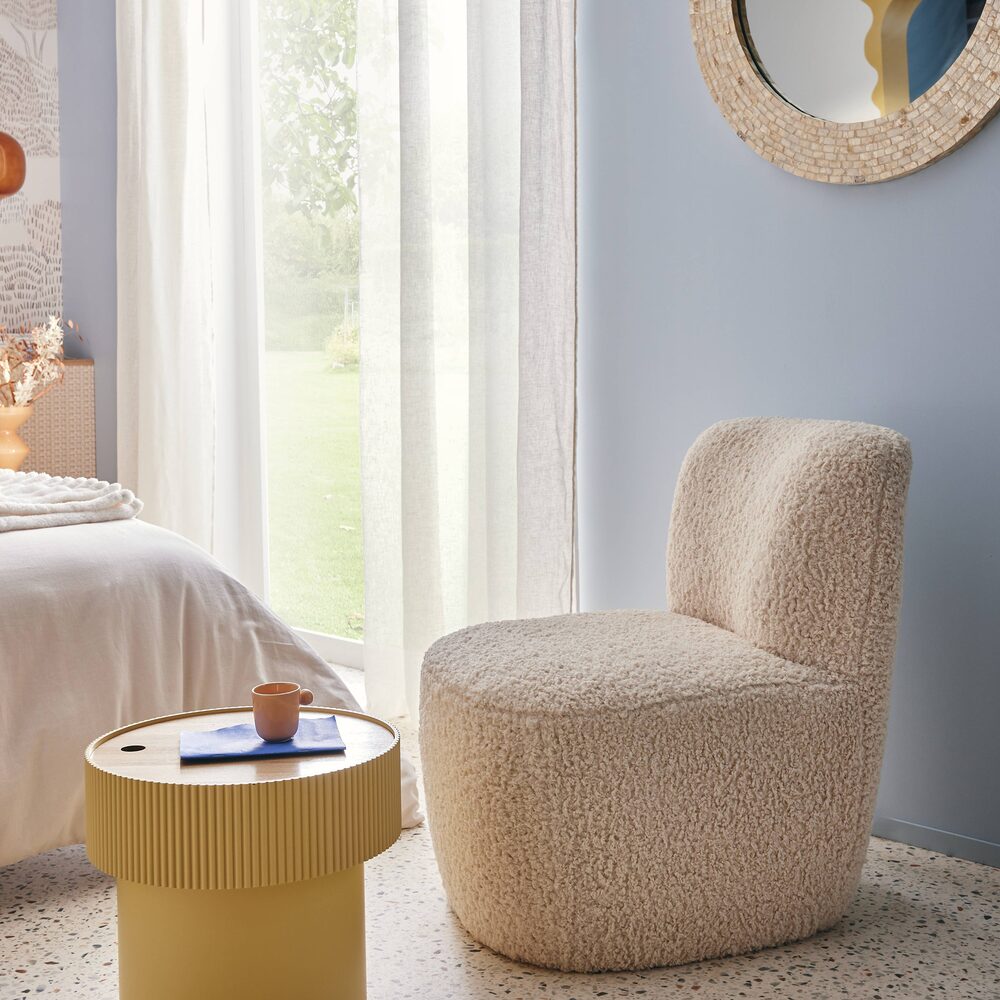 4murs fauteuil bouclette blanc confort