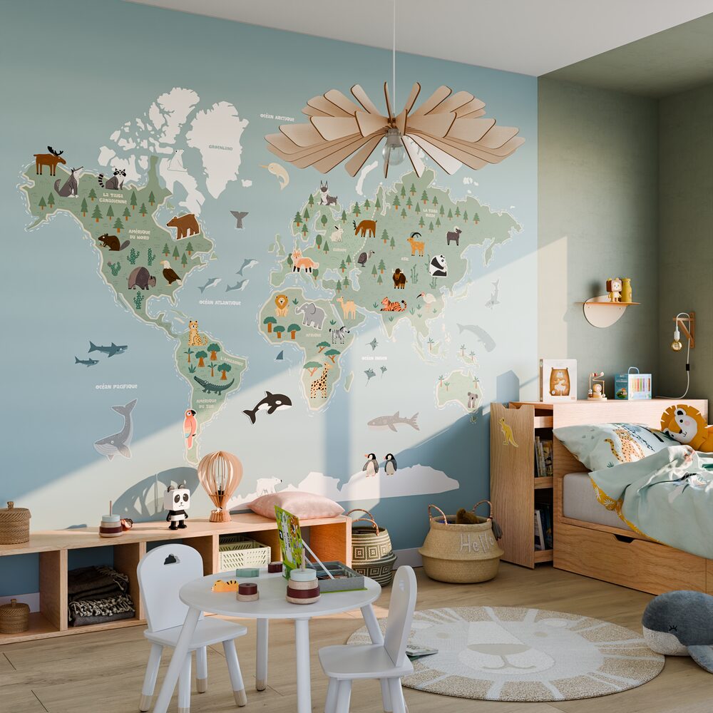 déco chambre enfant planète animaux