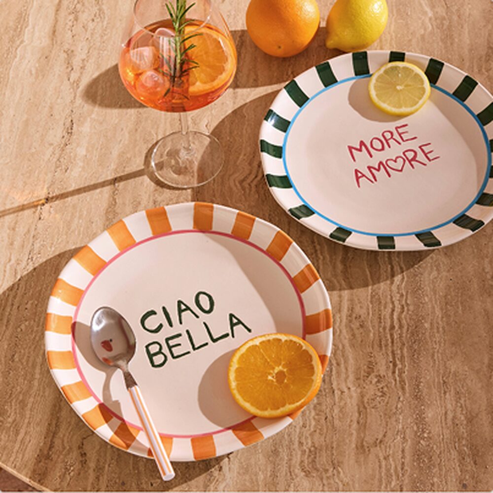 assiette messages italien été