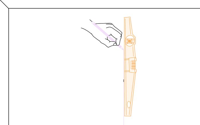 tracer un trait au mur avec niveau