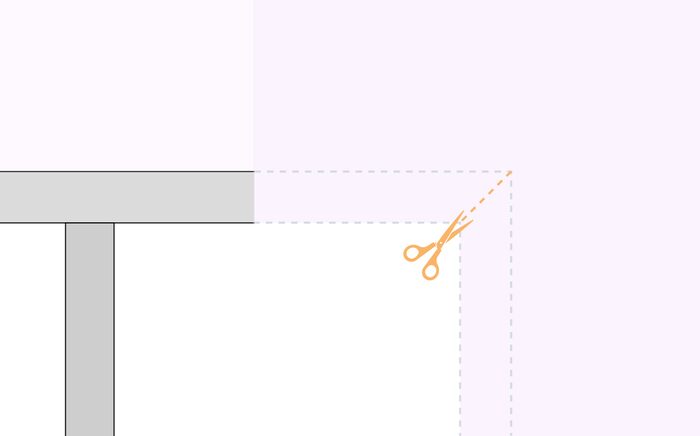 découpe papier peint angle fenêtre