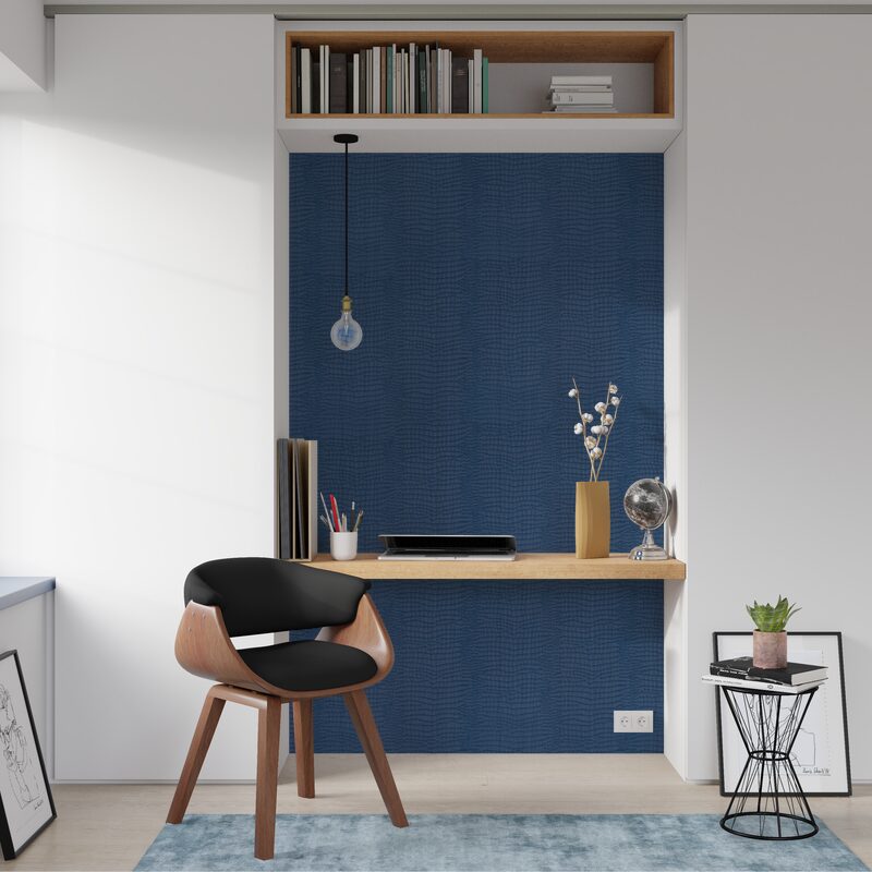 Papier peint intissé VASCO coloris bleu nuit