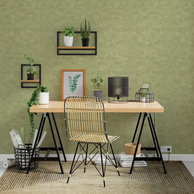 Papier peint intissé RAVENNE coloris vert amande