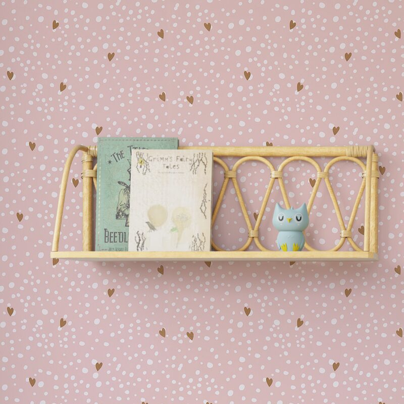 Papier peint intissé JOSEFINA coloris rose poudré