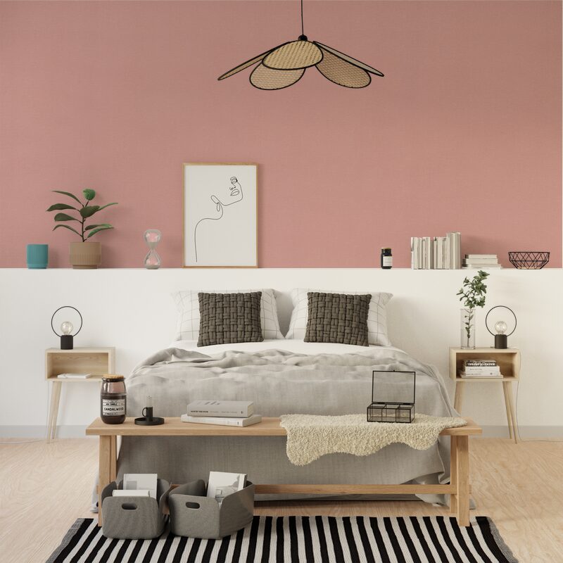 Papier peint intissé LAZY BY E. RIVASSOUX coloris bois de rose
