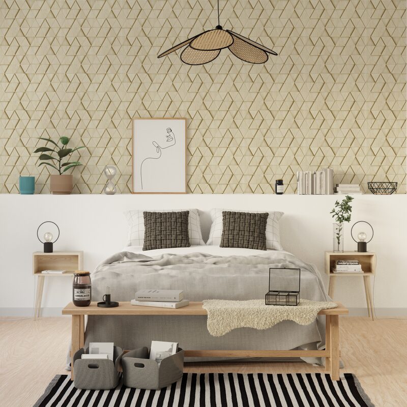 Papier peint intissé MITSUKI coloris sable beige
