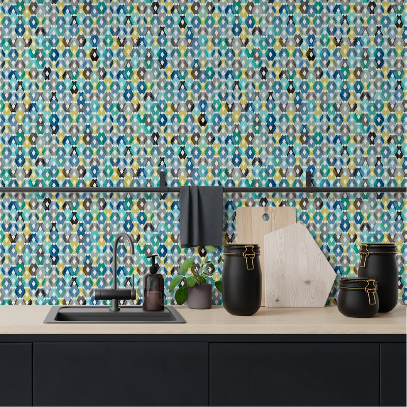 Papier peint intissé KERSTIN coloris bleu jean