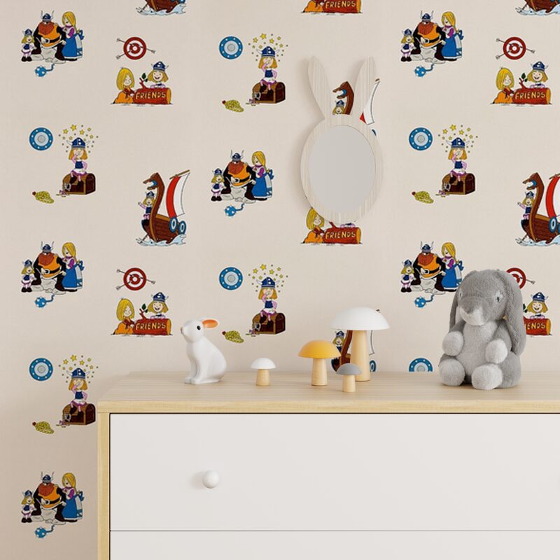 Papier peint VIC LE VIKING coloris blanc