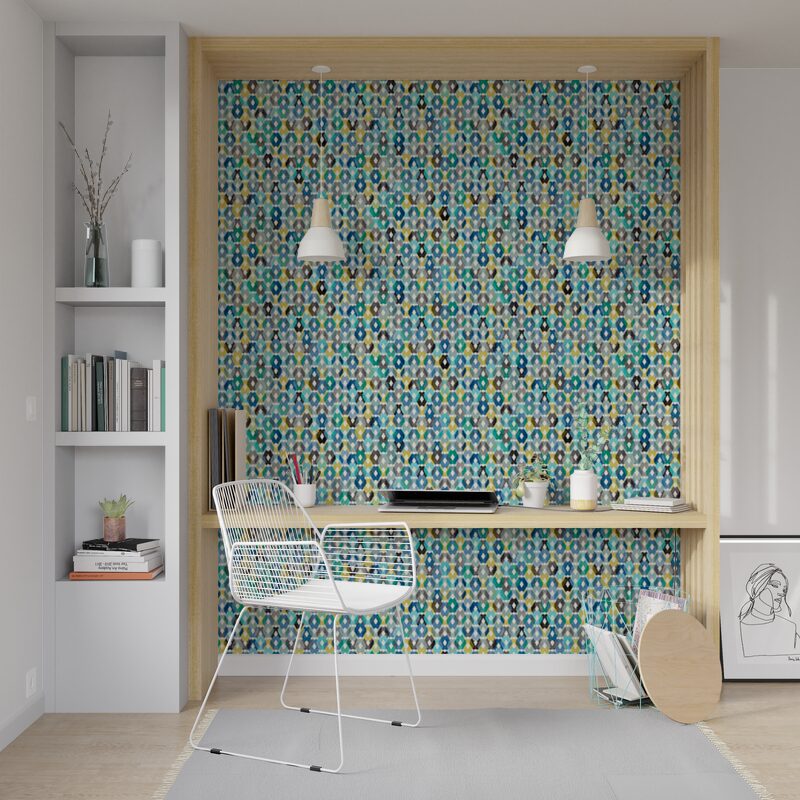 Papier peint intissé KERSTIN coloris bleu jean