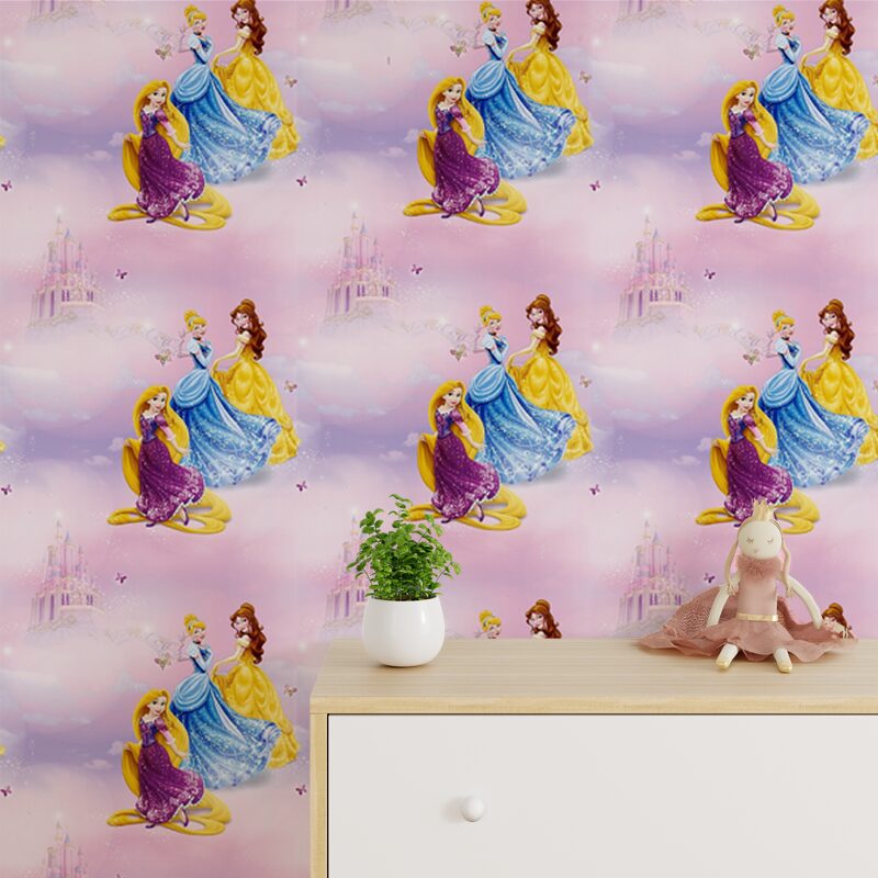 Papier peint PRINCESSES coloris rose dragée
