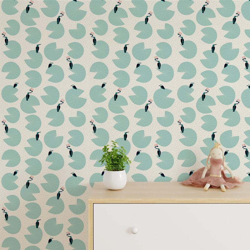 Papier peint intissé AKIRA coloris bleu aqua