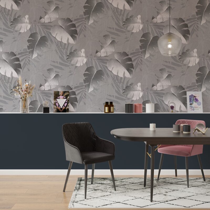 Papier peint intissé JANE coloris argent