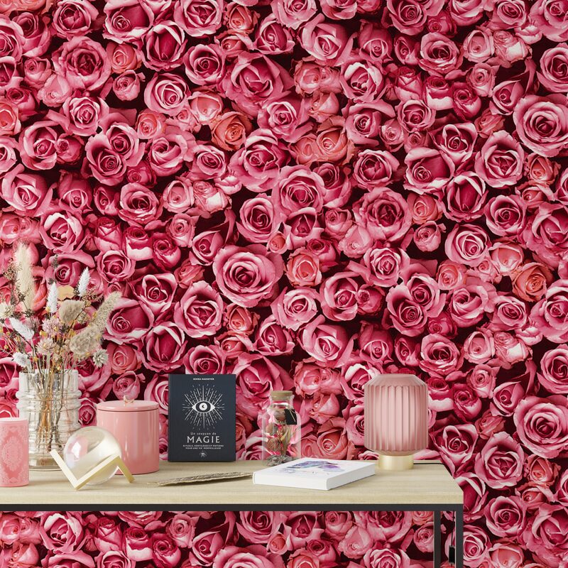 Papier peint intissé LOVELY coloris rose fuchsia